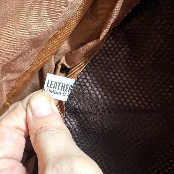 Lavive Sling Bag Convertible Backpack Tan Leather Stud Trim Pockets Boho Western - Picture 15 of 16